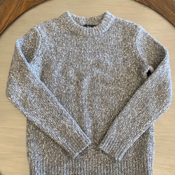 Theory Tweed Alpaca Soft Speckled Crewneck Sweater Heather Grey Sz S - Picture 2 of 7